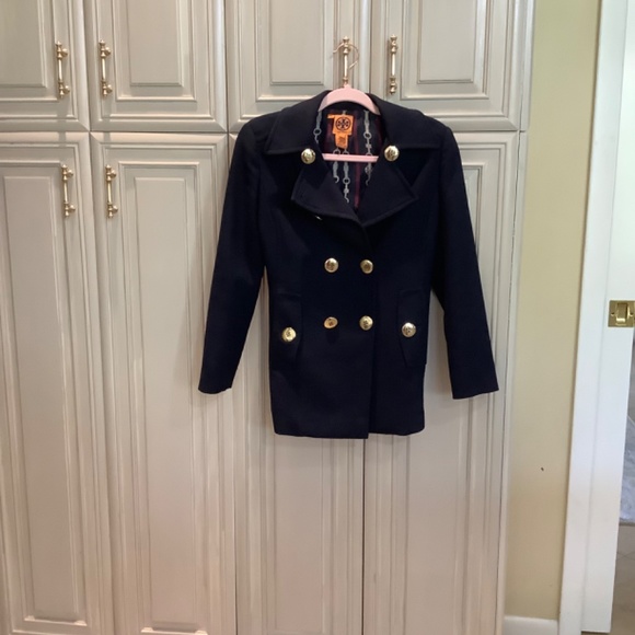 TORY BURCH NAVY PEA COAT - Picture 2 of 7